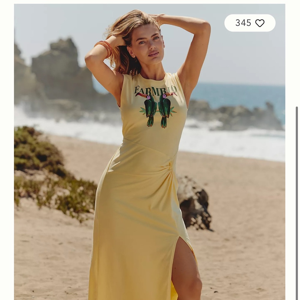 Farm Rio x Anthropologie Graphic Twist Shirt Dress
